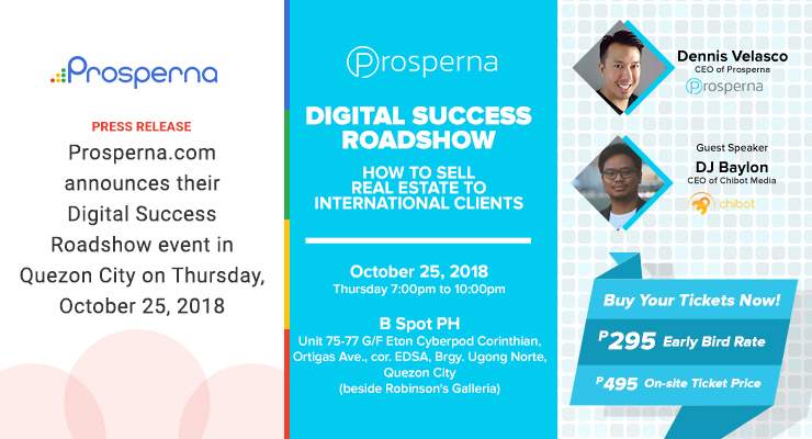 Prosperna Marketing Site | Press Release: Prosperna Announces Their "Digital Success Roadshow" Event in Quezon City