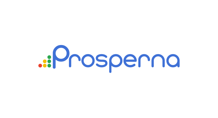Prosperna logo. on the left are 9 dots forming a right triangle