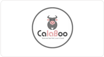 calaboo's company logo with a carabao in the middle