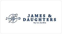 james and daughter's company logo with a compass on the left side
