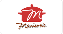 morison's company logo. red crock pot with long hand M
