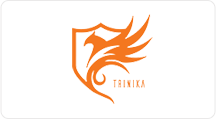 trinika's company logo with a shield and an eagle