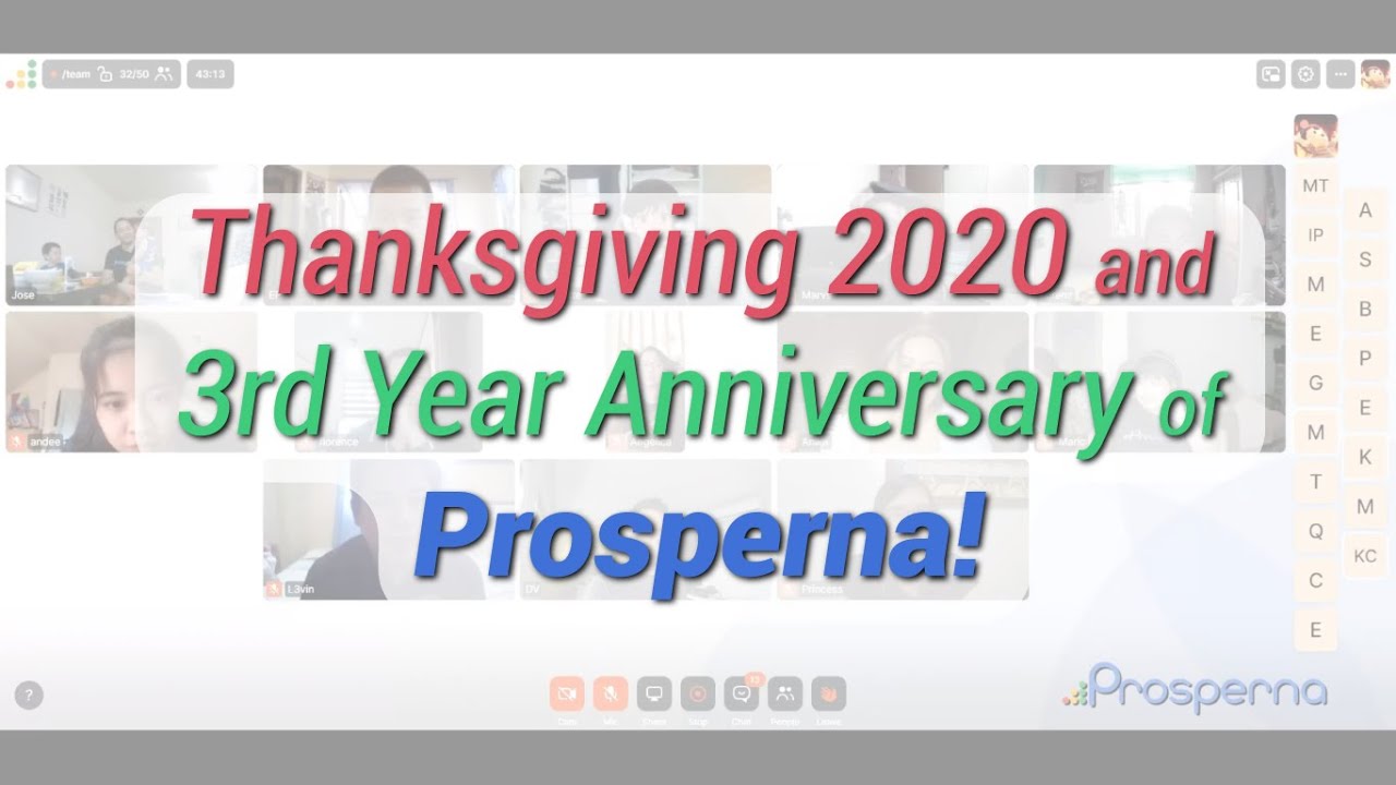 Prosperna Marketing Site | Thanksgiving 2020 and 3rd Year Anniversary of Prosperna!