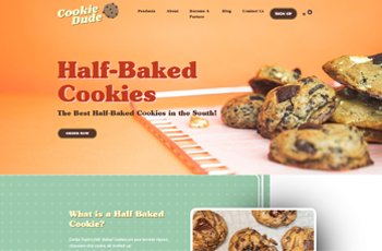 cookie dude's homepage showing cookies on a flat board