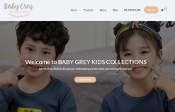 baby grey's homepage showing a boy and a girl smiling