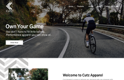 a webpage showing a man biking on a road