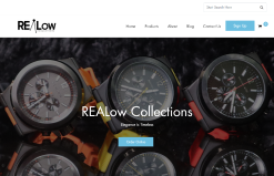 realow homepage showing a collection of wrist watches
