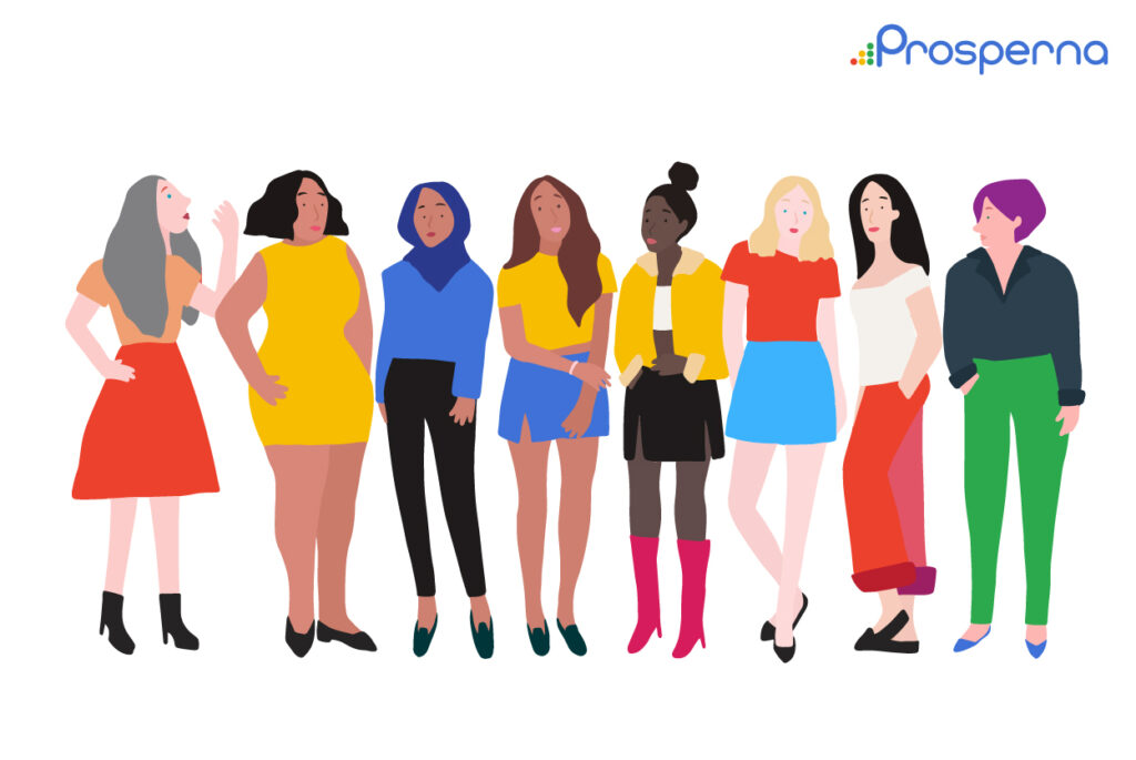 health and beauty brand: group of women of different color, ethnicity, and size