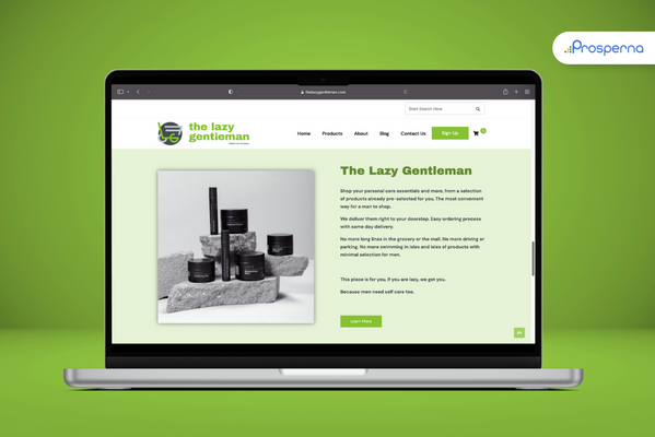 The Lazy Gentleman's complete and affordable eCommerce website