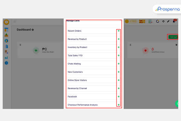 Prosperna dashboard