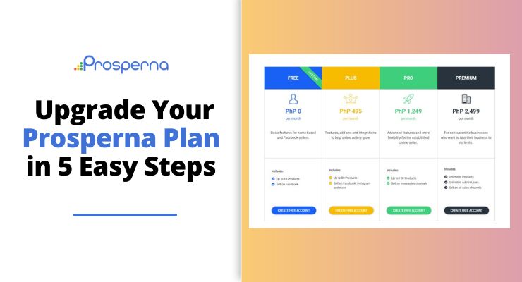 How to upgrade Prosperna plan