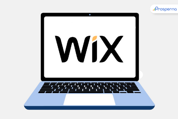 Wix logo on a laptop screen