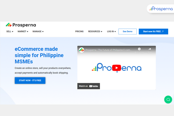 Prosperna homepage