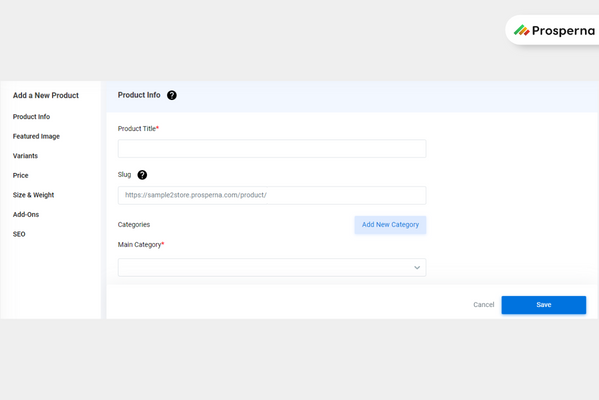 Integrated ecommerce: Upload a product