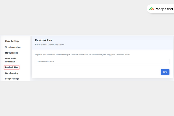 facebook pixel set up - step 3 Log in to your Prosperna account