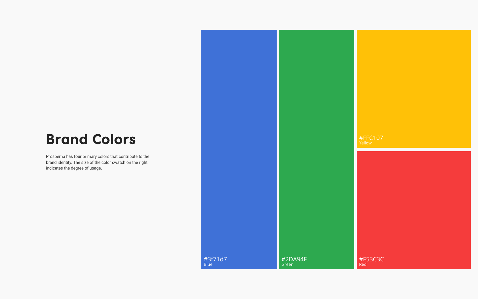 The New Prosperna color palette: brand colors